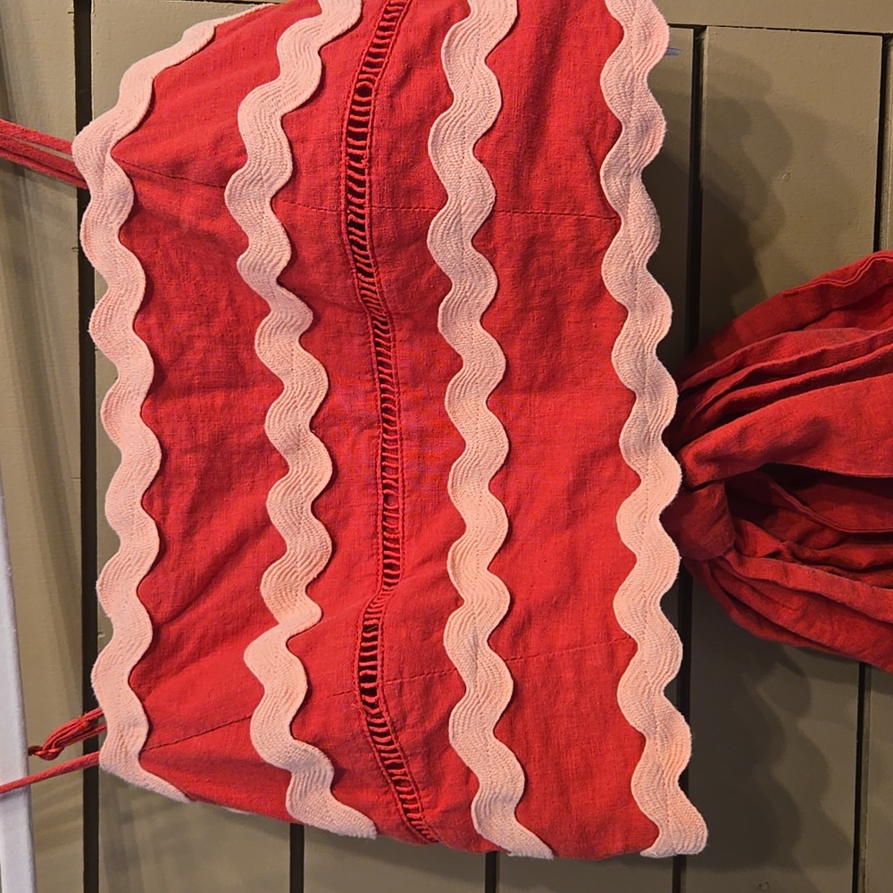 Farm Rio women Wrap Crop Top in Red size Small - Picture 6 of 11